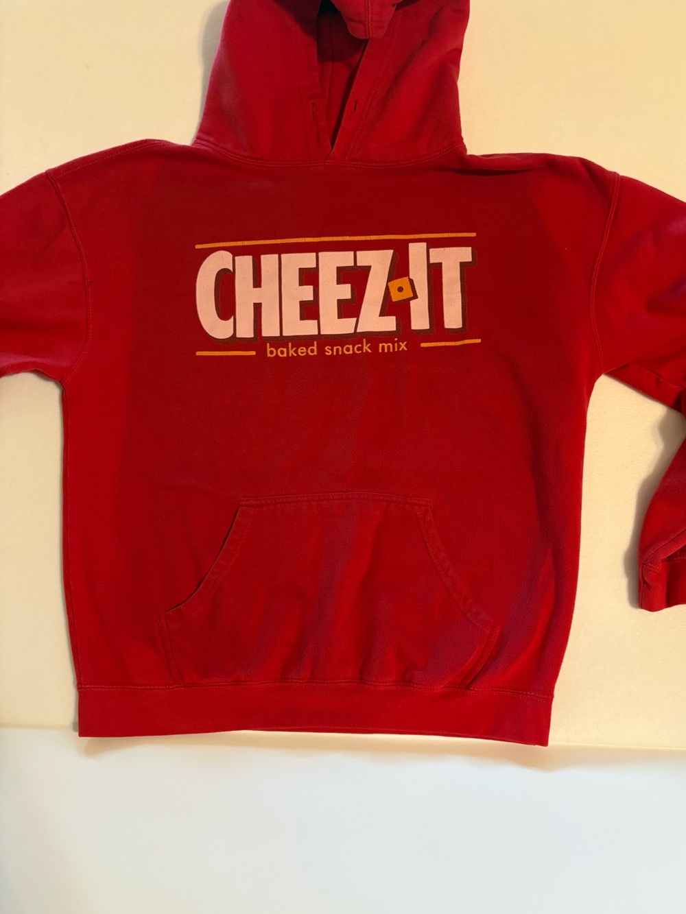 Bespoke Red Cheez-It Logo Hoodie - Medium